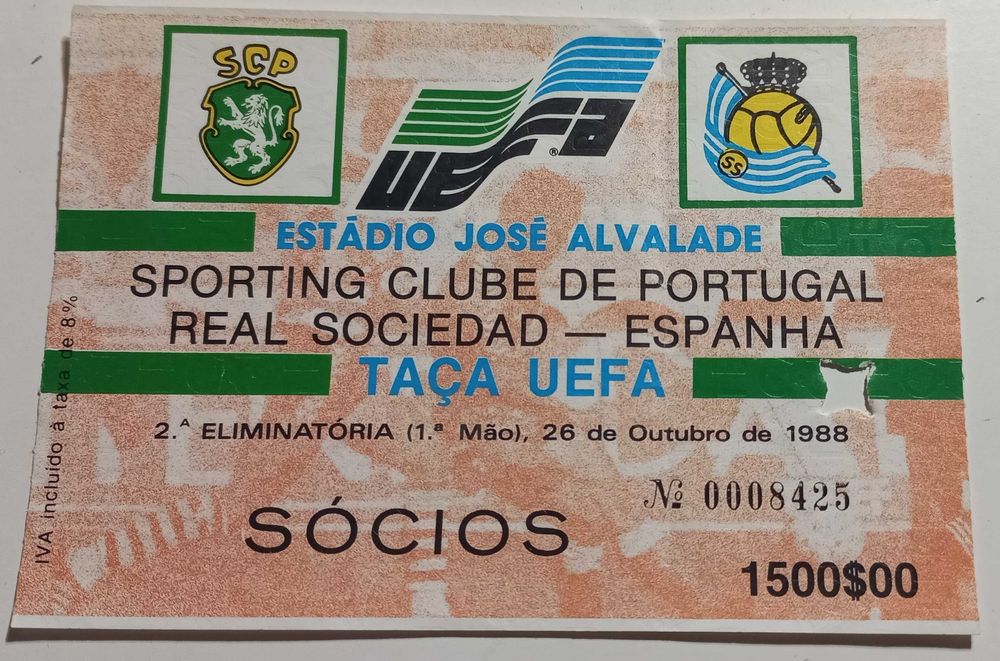 Bilhetes do Sporting  na Taça Uefa