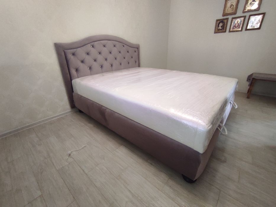Ліжко "Класік" 1,6*2 з матрацом, Кровать, матрас