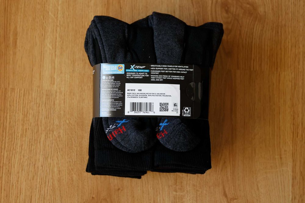 skarpety  Hanes X-Temp dlugie, oddychające 12-pak