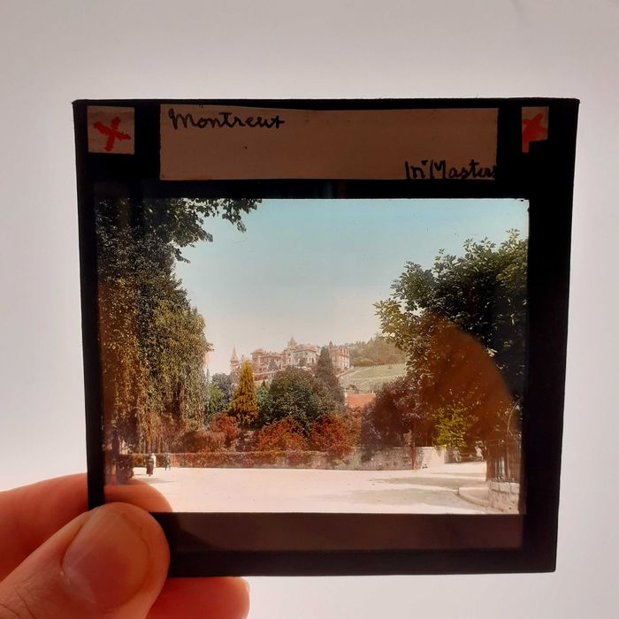 16 fotografias em slides de vidro antigos