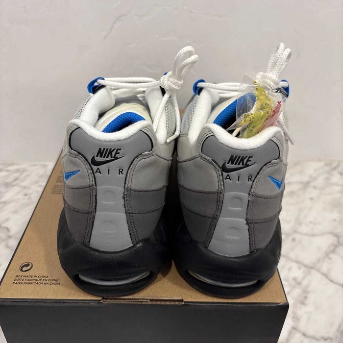 (БЕЗ ПЕРЕДОПЛАТИ) Nike Air Max 95 White Crystal Blue найк ейр макс 95 біло-сірі з блакитними акцентами кросівки сітка