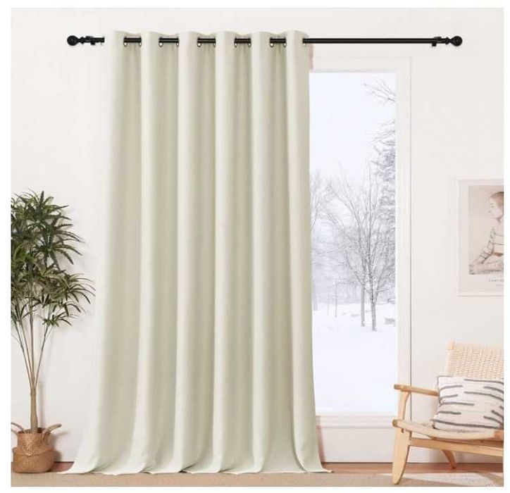 Zasłona zaciemniająca 60-75%, rozmiar 200x245 XXL, kolor jasny beż