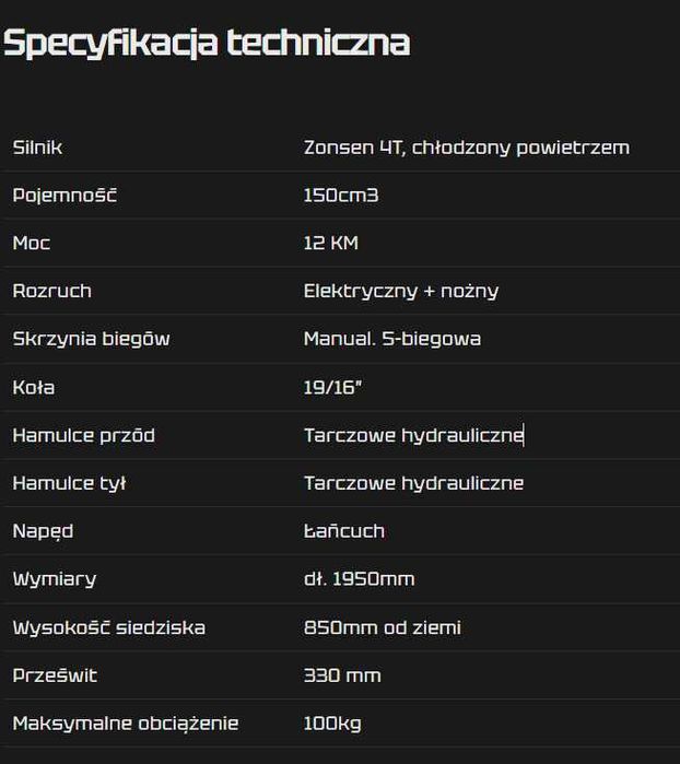 Asix XB-72 150cc 2026r! Nowy! Raty! 12KM! Premium!
