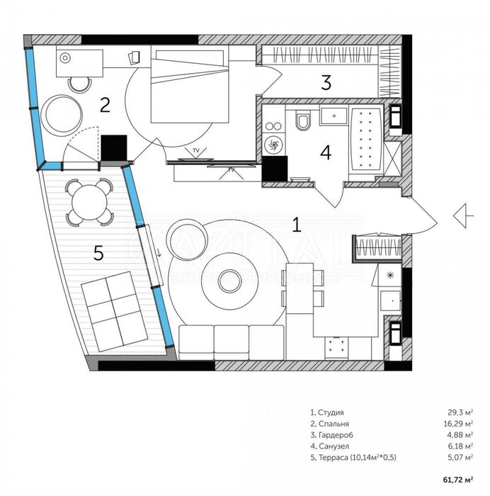 2-rooms apartment apartment by the address st. Ul Sapernoe Pole (area 62 m²) - Atlanta.ua - photo 4