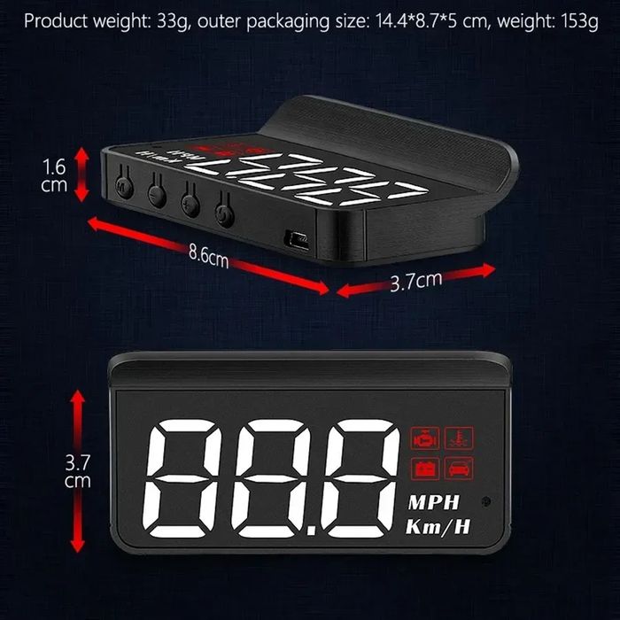 Проектор приборной панели на лобовое стекло M3 OBD2