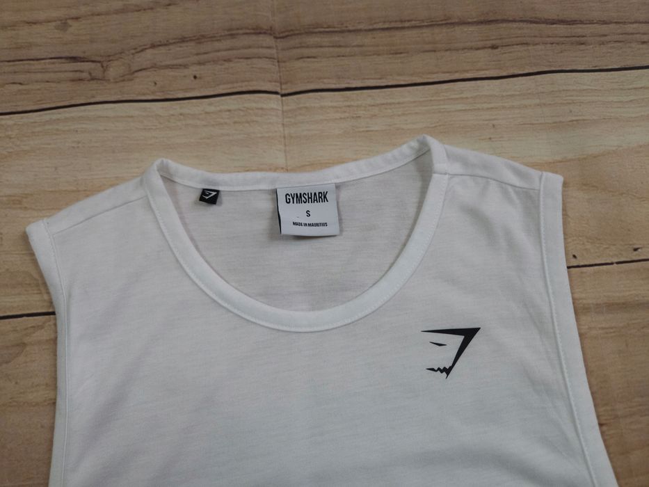 GYMSHARK Arrival Tank Top Męski Biały Logowany r. S