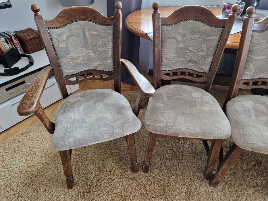 Krzesła holenderskie dębowe 6 szt.