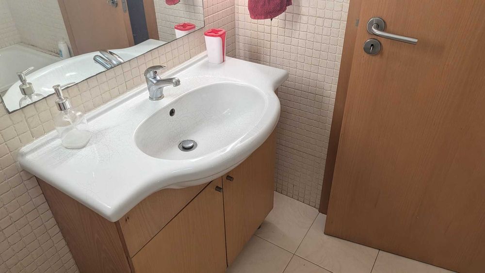 Lavatório "Atlântico" de 85cm com móvel em faia