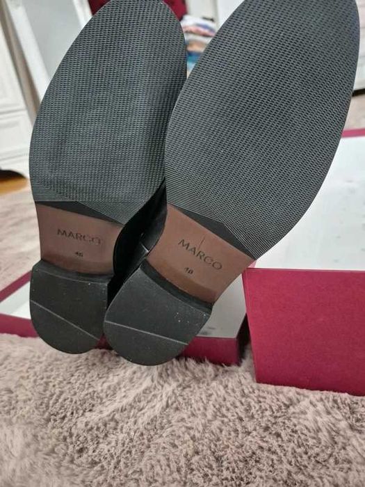 Czarne oficerki Marco Shoes- NOWE/ wkładka 26,9 cm
