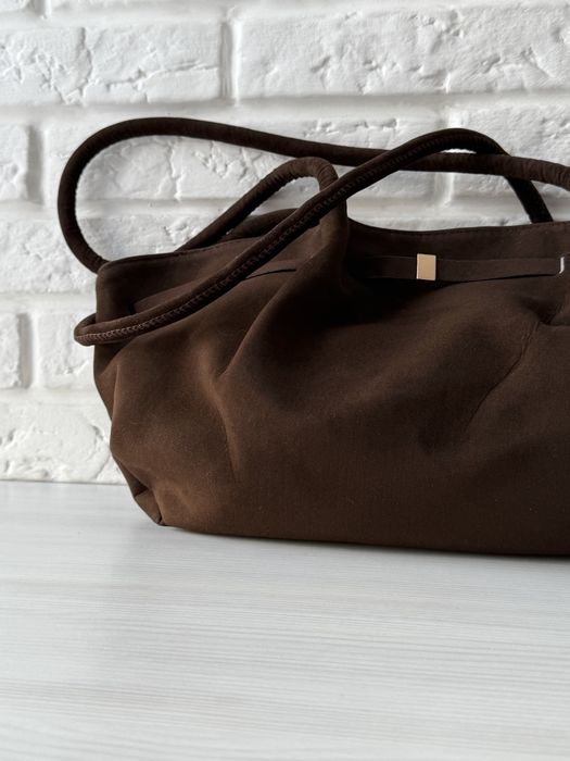 Сумка тоут шопер на плече коричнева чорна руда