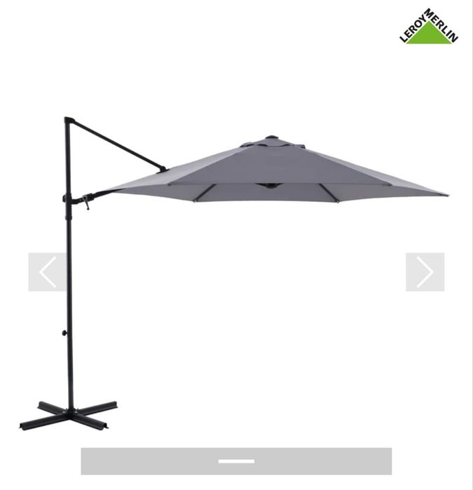 Parasol ogrodowy boczny kolor antracyt/szary