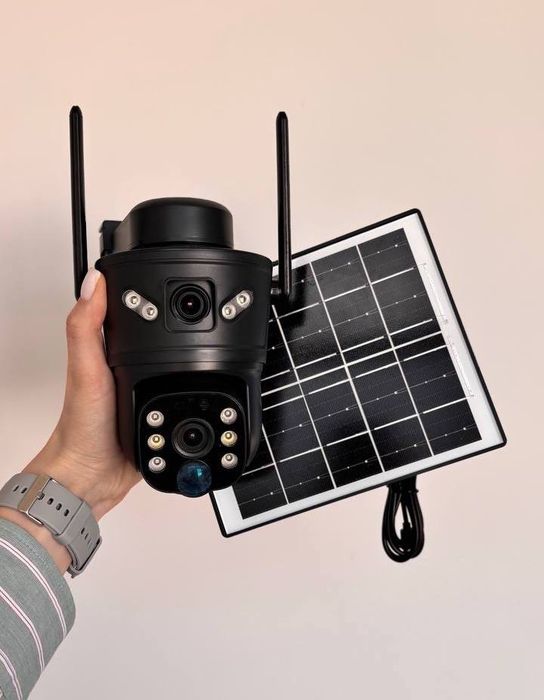 Вулична 4G IP-камера відеоспостереження V380pro із сонячною панеллю, нічним баченням і поворотним механізмом, D05