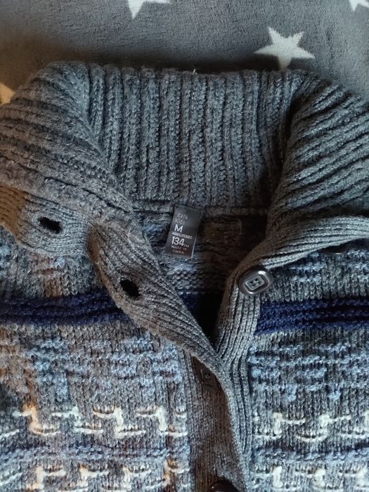 Sweter rozpinany z wełną unisex Zara 134cm