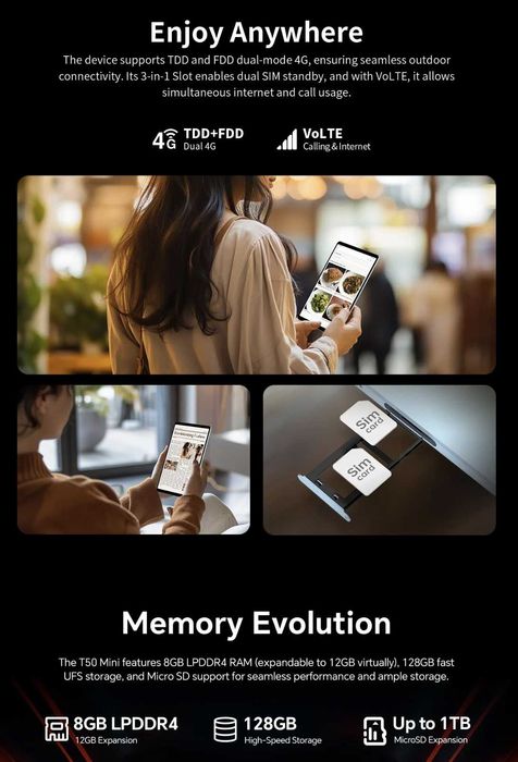Планшет Teclast T50 Mini укр. мова, G99, LTE, з оригінальним чохлом