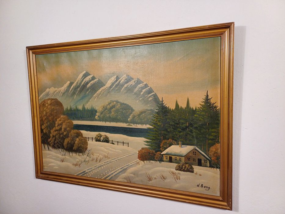 Stary obraz na płótnie sygnowany