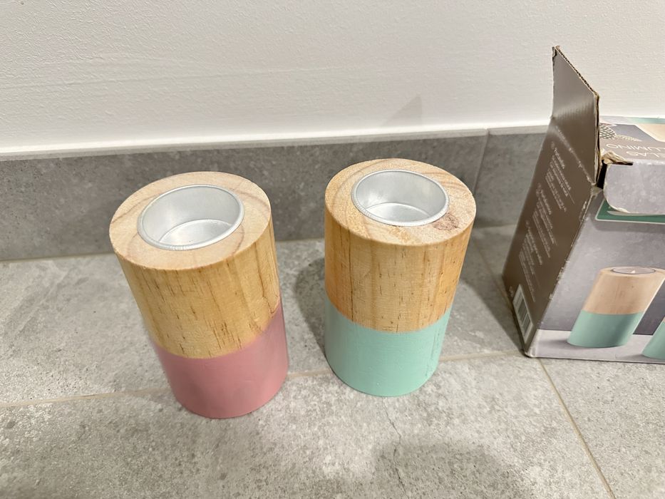 Suporte para velas em Madeira