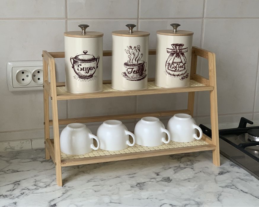 Набір дошок. Дошка для нарізання | Підставки для чашок | Хлібниця