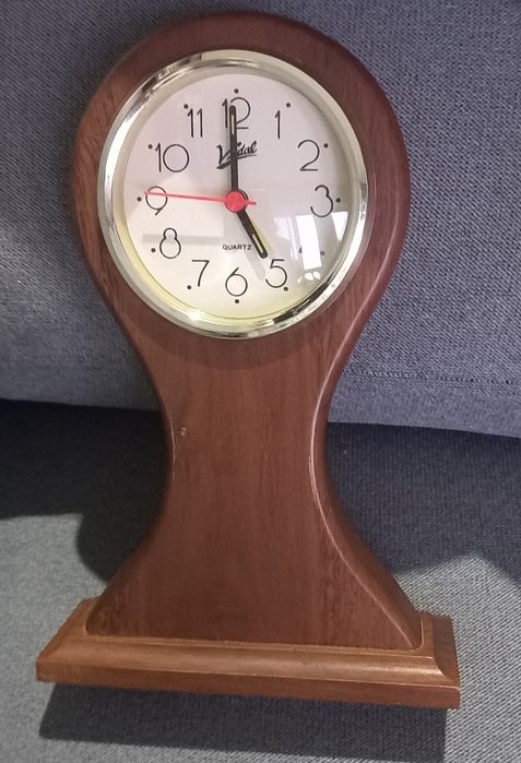 Relógio vintage de mesa, com alarme, quartzo, marca Vidal