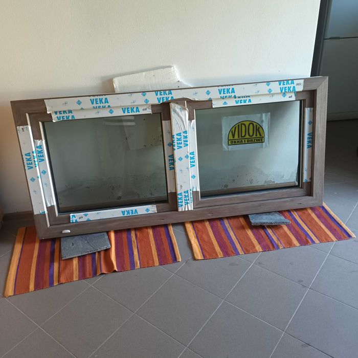 Okno trzyszybowe dąb sheffield/białe