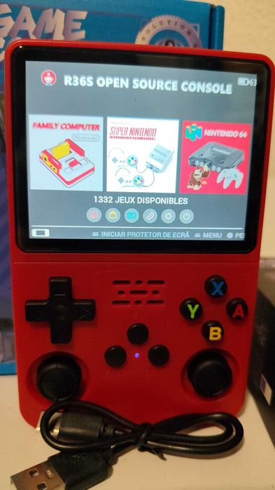 Consola Portátil Retrô R36S - Vermelho - Nova!!