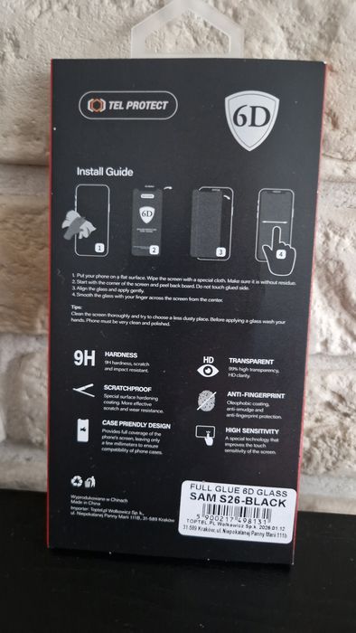 Hartowane szkło Tel Protect Full Glue 6D do SamsungGalaxy S26 (with fingerprint unlock)
