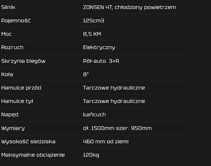 ASIX Grizzly 125cc 2025r. Nowy1 Raty! Super jakość! Start z pilota !