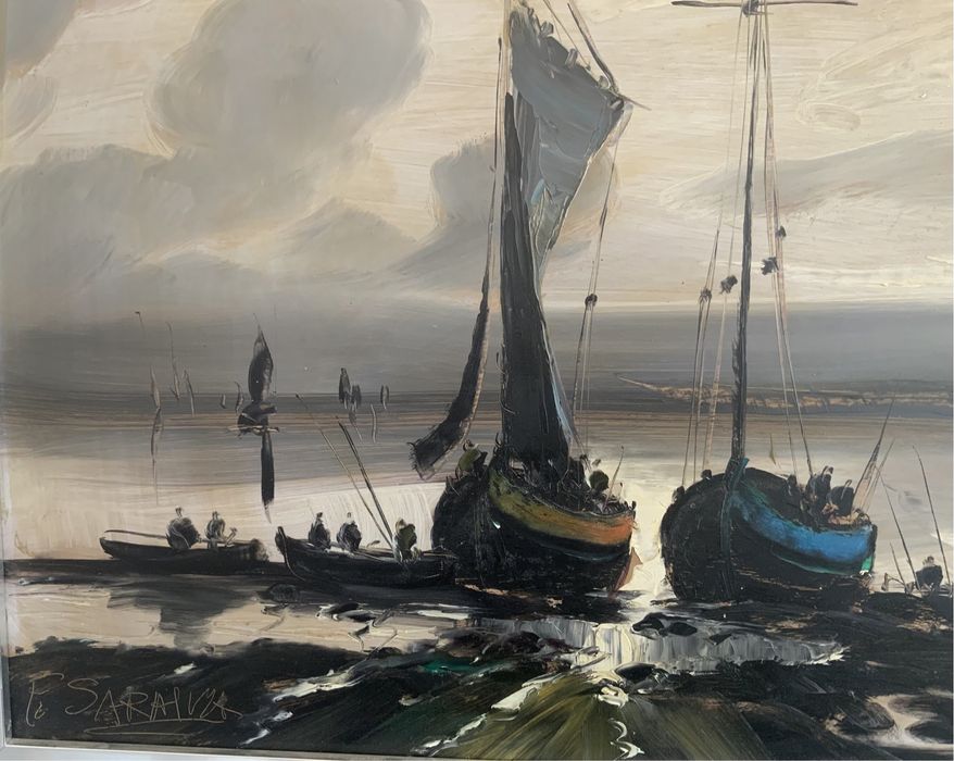 Quadro a oleo sobre platex