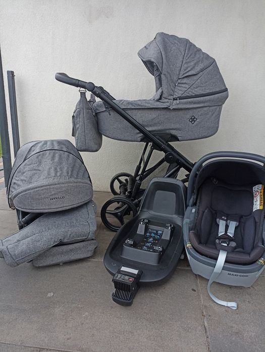 Wózek 4/1 Bebetto nitello z fotelikiem maxi coral 360 baza