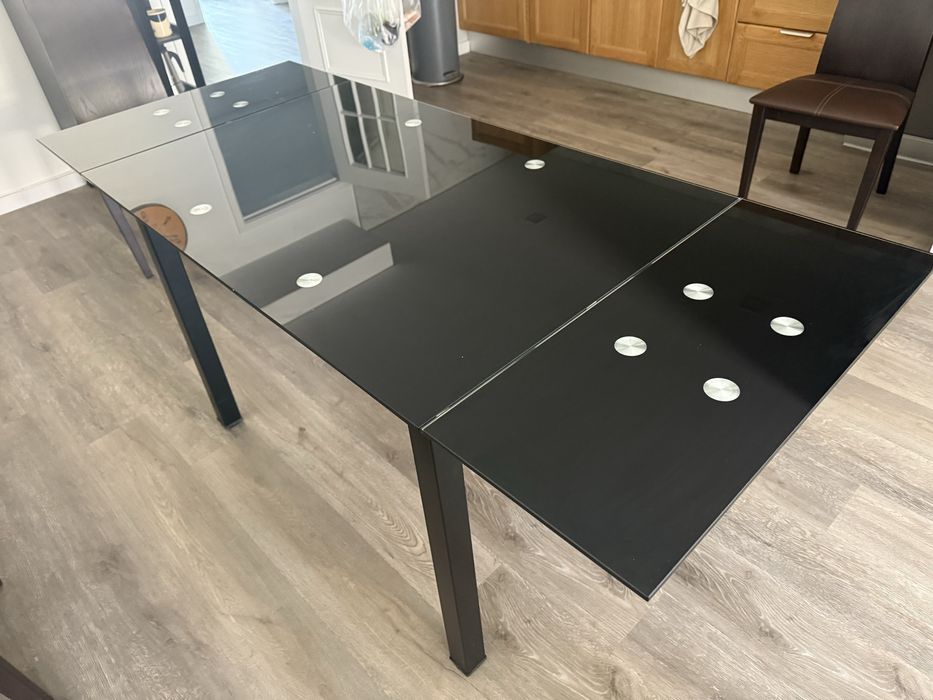 Mesa de jantar extensivel em vidro