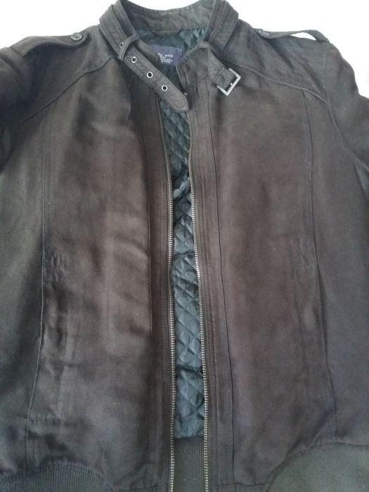 Blazer casaco castanho acolchoado bolsos