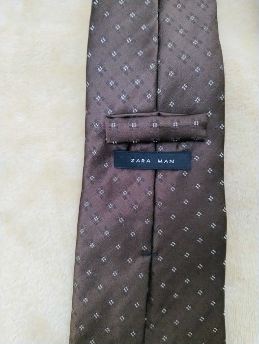 Krawat - brąz kasztanowy - ZARA -  100 % jedwab