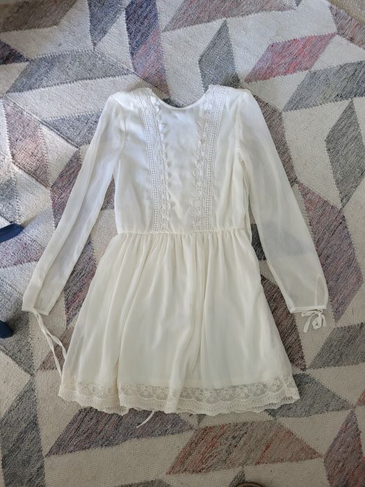 H&M sukienka S tiul haft wycięte plecy