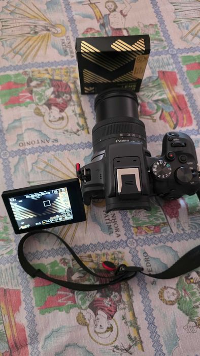 Canon R10 lente do kit + filtro CPL