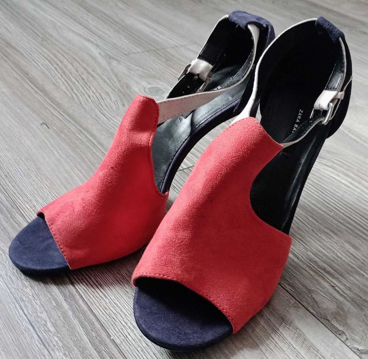 Sandały high heel kolorowe z paskiem 39 Zara Basic