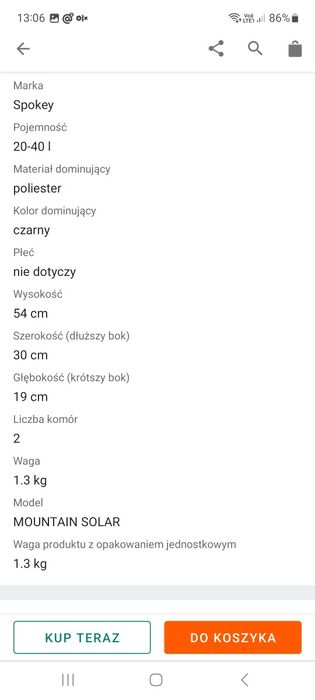 Plecak  turystyczny Solar