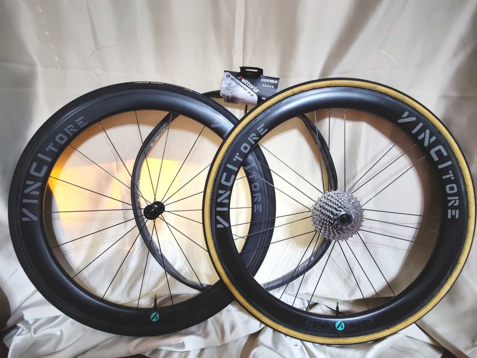 VINCI TORE 50mm Szytka; koła szosowe karbon stożek / + Kaseta + Szytka