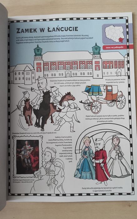 Duża kolorowanka XXL Zamki w Polsce Nowa