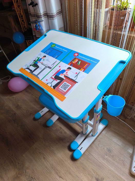 Дитяча парта і стул Evo-kids Evo-06 Blue Ergo