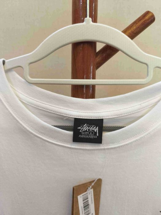 Stussy Męska Biała Koszulka z Nadrukiem L