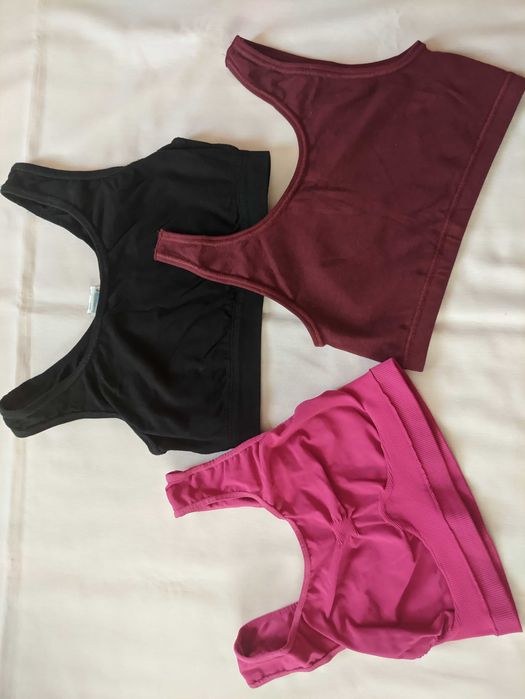 Лот 3шт. топ M L топи набором спортивний рожевий безшовний бюстгальтер