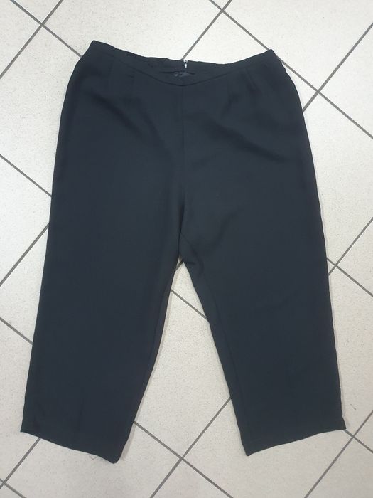 Eleganckie czarne spodnie 48/50 USA kuloty szeroka nogawka wysoki stan