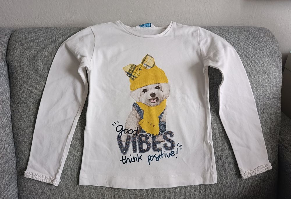 Piękna bluzka Mayoral 116 dwustronny nadruk