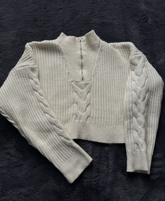 Светр кофтинка вʼязана полузамок zara