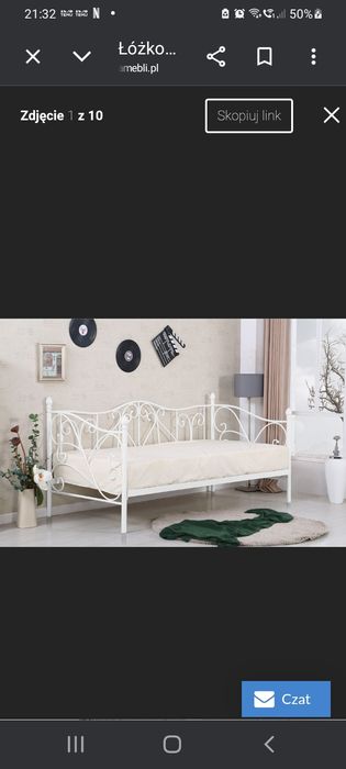 Łóżko białe  90x200