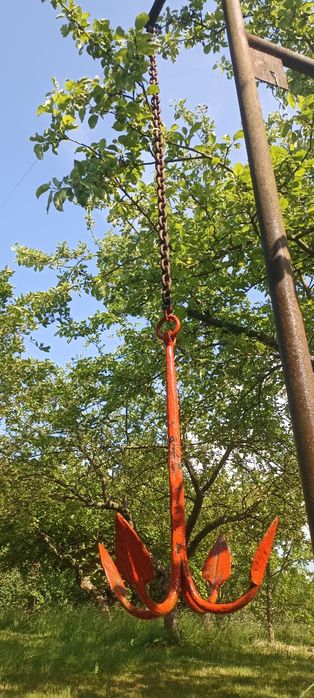 Kotwica stalowa statków z łańcuchem na szeklach