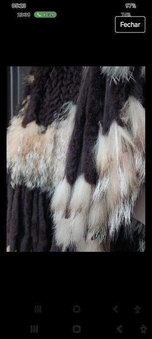 Colete Rizal em pelo natural