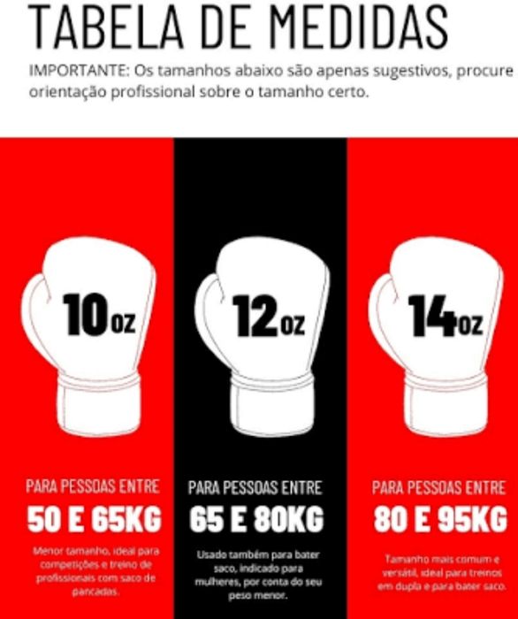 Luvas de Boxe para Adulto marca MKS (12 OZ)