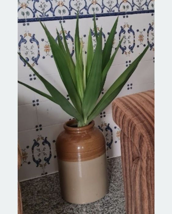 Pote de Grés Antigo / Bilha de Barro Vidrado - Decoração Rústica