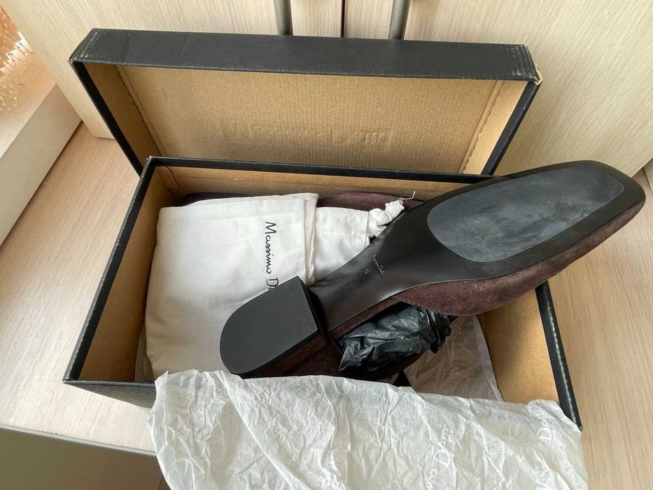 Замшеві туфлі Massimo Dutti_колір шоколад