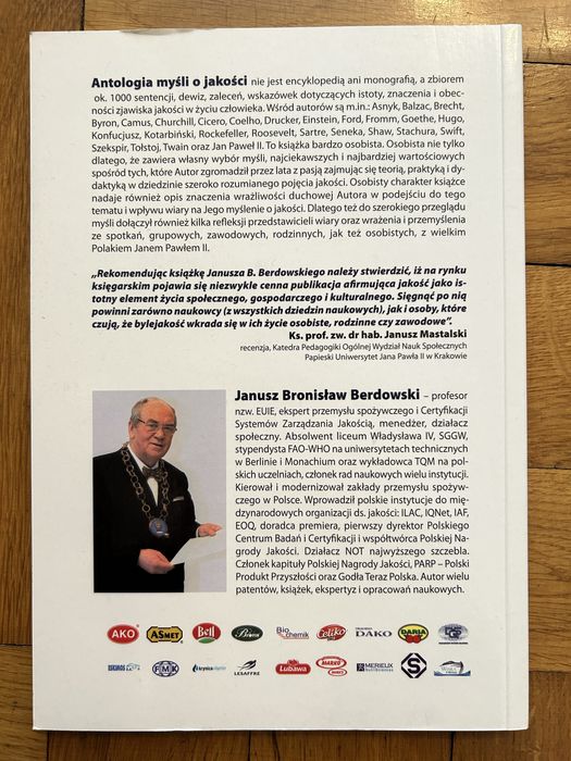 Janusz Bronisław Berdowski Antologia myśli o jakosci